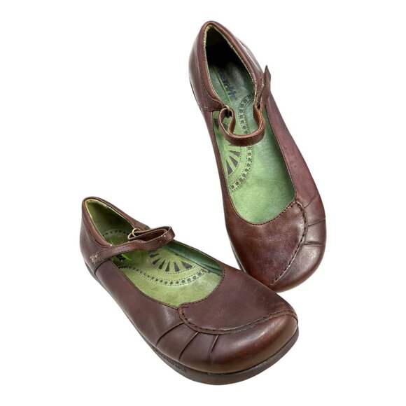 Kalso Earth Simplista Mahogany Leather Mary Jane Flats - Picture 1 of 10